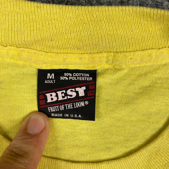 Fruit of the Loom T-Shirt Mens Size M Yellow Vietnam 1967 Point Caution USCG - Picture 4 of 10